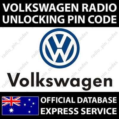 VW RADIO PIN CODE GOLF PASSAT POLO TIGUAN SHARAN RNS 310 315 510 RCD 300 310 51 - Image 1 of 4