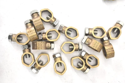 Lot of 17 Ilsco CGRC-58 Permaground Bronze Ground Rod Clamps Conductor Range 5/8 - Image 1 of 4