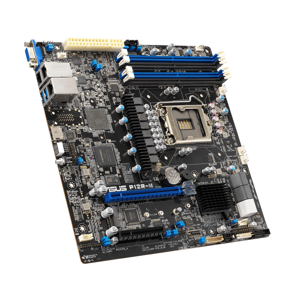ASUS P12R-M, XEON Serverboard, LGA1200, Dual LAN, SATA, HDMI, USB 3.2 GEN 2,  - Bild 1 von 4