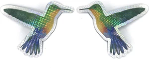 Hummingbird Foil Magnetic Screen Door Magnets - Set of 2, Flexible, Decorative - - Picture 1 of 2