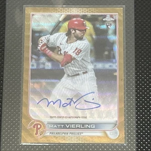 2022 Topps Chrome - Rookie Autographs Matt Vierling #RA-MV Gold Wave 1/50 - Picture 1 of 3