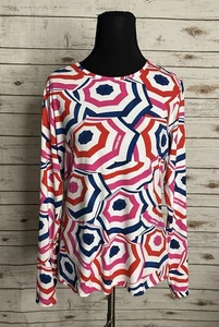 Lands' End mehrfarbiges Print leichtes Langarm T-Shirt / Rash Guard Gr. S - Bild 1 von 6