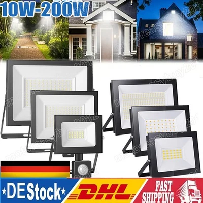LED Fluter 10W 20W 30W 50W 100W 200W 300W 500Watt Außen Strahler Scheinwerfer DE - Bild 1 von 4