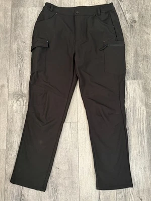 Pantalones de nieve negros para mujer forrados de lana talla L cintura elástica - 29" entrepierna Foto 1 de 4