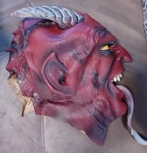 Máscara Diablo De Colección para Adultos Halloween Látex Completa Sobre La Cabeza Menor Angustia - Imagen 1 de 6
