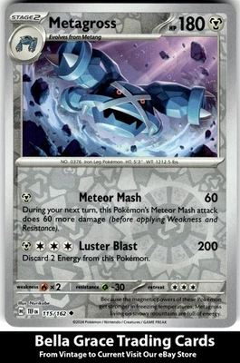 Metagross #115/162 SV05: Temporal Forces Pokemon Uncommon Reverse Holo - Image 1 of 2