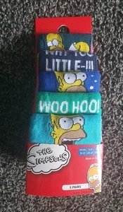 The Simpsons Pack Of 5 Pairs Mens Socks Size 9-12 NEW Bnip - Picture 1 of 3