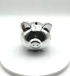 Silver Plated Metal Weekend Piggy Coin Bank - Picture 1 of 6