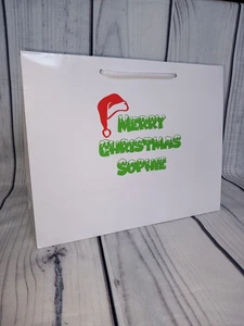 Bolsas de regalo de Navidad personalizadas Bolsa de regalo personalizada de lujo Navidad Santa asas de cuerda - Imagen 1 de 4