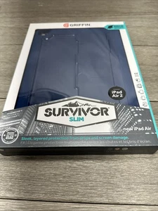 Griffin Survivor Slim Protective Case Cover for Apple iPad Air - Black/Blue - Picture 1 of 3