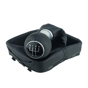 Schaltsack Schaltknauf für VW Polo 9N 5 Gang Schaltmanschette Rahmen Schwarz - Bild 1 von 6