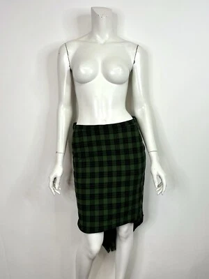 Falda De Colección Jean Paul Gaultier Verde A Cuadros S 40 Foto 1 de 4