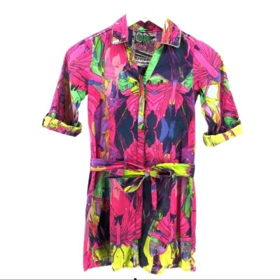 Desigual Pink Tropical Shirt Dress | Perfect for All Seasons - Image 1 of 4