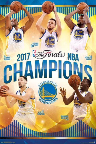 Golden State Warriors 2017 NBA Champions 5-Player Commemorative 24x36 POSTER Cover