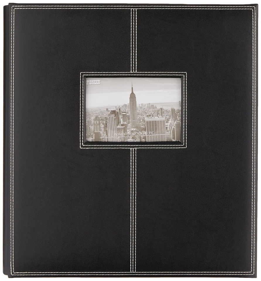 Pioneer Photo Albums 300 Pocket Black Sewn Leatherette Frame Cover Album (set of 2)