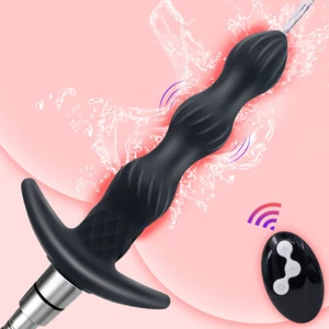 Wireless Remote Control Vibrator Prostate Massager Anal Plug Enema Vagina Douche - Picture 1 of 12