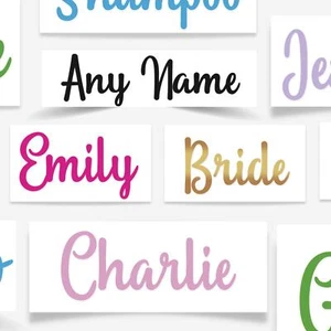 Custom Personalised Name Word Vinyl Decal Fancy Script Font Sticker Text Label - Picture 1 of 7