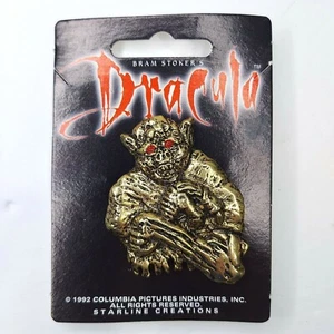 1992 Bram Stoker's Dracula Gold Color Vampire Pin Starline Creations Columbia - Picture 1 of 3