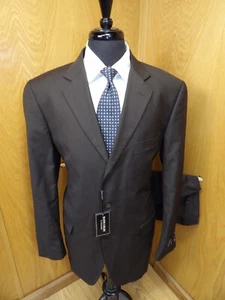 Danni Colby Mens Suit 44L 38 X unhemmed Poly Viscose Dk Brown NEW W/ TAGS T#252 - Picture 1 of 8