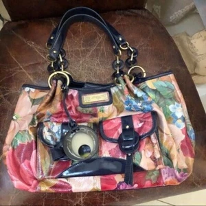NEW Sharif blue floral design satchel bag - Picture 1 of 6