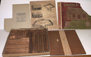 1920s Antique Lincoln Logs Set # 1 No. 1 in Original Box Made By J.L. Wright
