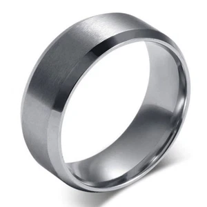 Lot 36pcs 8mm Stainless Steel Rings Men's Womens Band Jewelry Black Silver Gold  - Picture 1 of 8