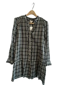 Joie Womens Kaisa B Drop Waist Mini Dress Size S Black/White Plaid Boho NWT $258 - Picture 1 of 8