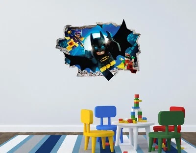 Batman y amigos - Efecto pared 3D - Calcomanía de pared para decoración de guardería Foto 1 de 4