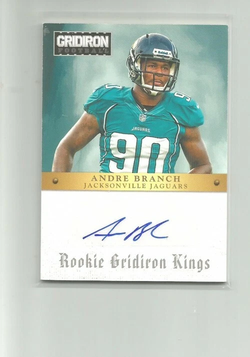 2012 GRIDIRON ROOKIE GRIDIRON KINGS AUTOGRAPHS #14 ANDRE BRANCH 83/99 - Image 1 of 2