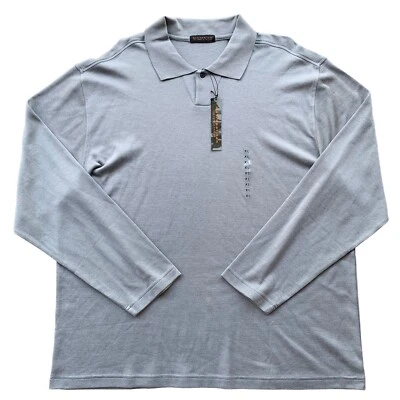 Lord & Taylor Metropolitan Hombre Pullover Polo XL Manga Larga Gris Slik Mezcla Foto 1 de 4