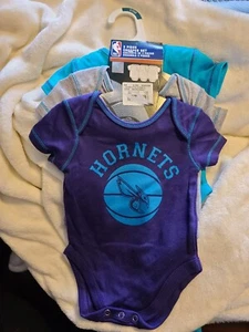 NWT! 0/3M Newborn Charlotte Hornets Basketball 3 Piece Creeper Set! - Picture 1 of 4