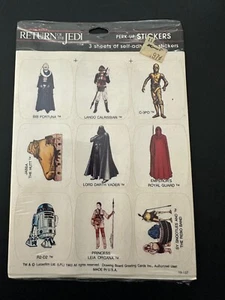 VINTAGE Star Wars ROTJ Sticker 3 Sheets Sealed 1983 Drawing Board Greeting - Picture 1 of 2