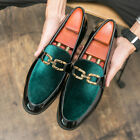 Men's Tuxedo Patent Velvet Chain Decor Loafers Slip-on Dress Formal Shoes 8-13