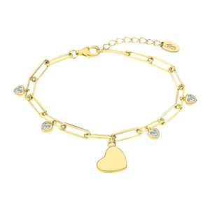 Lotus Silver Woman's Silver Bracelet LP3269-2/2 Gold Love Heart Shape Design - Picture 1 of 5