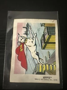 1978 DC Comics No.18 KRYPTO  Sticker Card Rare Variant No Bread Maker Mark - Picture 1 of 16