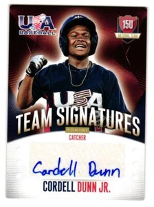 2014 Cordell Dunn Jr. Panini USA Baseball Rookie Auto 215/299 - Detroit Tigers - Picture 1 of 2