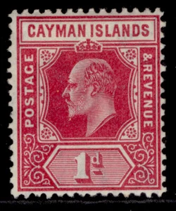 CAYMAN ISLANDS EDVII SG26, 1d carmine, UNUSED. - Picture 1 of 1