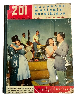 201 Sucessos Musicais Escolhidos – Vintage Brazilian Sheet Music Book (Sambas) - Imagem 1 de 4