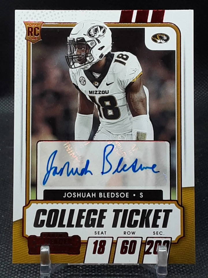 JOSHUAH BLEDSOE 2021 CONTENDERS DRAFT RED AUTO ROOKIE PATRIOTS MISSOURI S6 - Image 1 of 1
