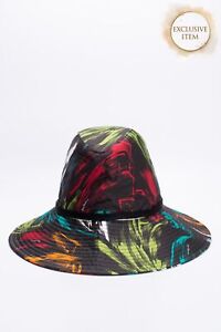 RRP€490 MISSONI Fedora Hat Size M Logo Print Patterned Made in Italy