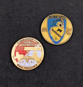🌟1st Cavalry 227th Aviation 1-227 AVN Bravo Reapers AH-64 Apache Challenge Coin - Bild 1 von 6