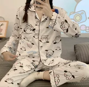 Sanrio Pochacco Pyjamas Set Sleeping Clothes 2 Piece Set Size XL - Picture 1 of 2