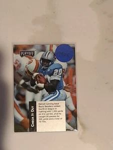 1993 PLAYOFF CHECK IT OUT # 2 BARRY SANDERS , DETROIT LIONS - Picture 1 of 1
