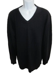 Armani Collezioni 100% Cashmere Navy  V-neck Sweater Men's XXL - Picture 1 of 6