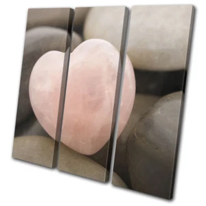 Herz Stein Kiesel Liebe Rosa Badezimmer DISKANT LEINWANDBILD WANDBILD Bild Druck - Bild 1 von 1