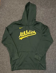 Nike Therma Fit Hoodie Oakland A’s Athletics Green Sweater Men’s Size LARGE - Picture 1 of 4