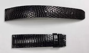 Correa de reloj BAUME & MERCIER cuero lagarto negro 16 x 14 mm 11,5 x 7 cm original / - Imagen 1 de 2