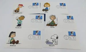 Sobres de cubiertas Peanuts First Day 2001 ~ Juego de 6 ~ Snoopy, Marcie, Pigpen, ++ - Imagen 1 de 1