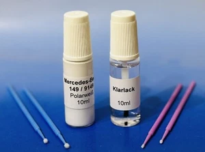 Lackstift-Set Mercedes-Benz , 149 / 9149 , Polarweiß , 2 x 10ml + 4 Lacktupfer - Picture 1 of 2