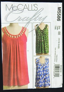 NUEVO McCALL'S CRAFTY MISSES LARGO TOP MODA PATRÓN DE COSTURA M5586 2008 VERANO EE - Imagen 1 de 2